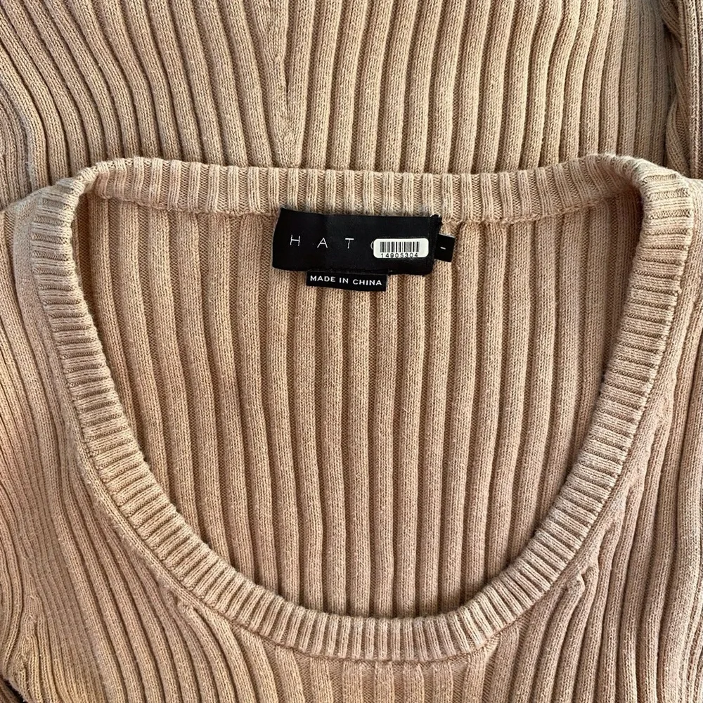 Hatch Dasha Midi Maternity Dress in Beige Rib Knit Size 1 = Small - Picture 6 of 7